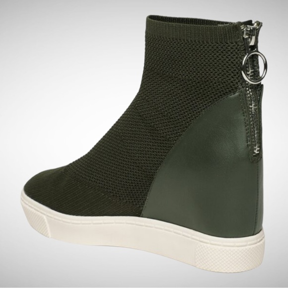 Steve Madden Lizzy Wedge Sneakers Olive Green 8 - Picture 2 of 10